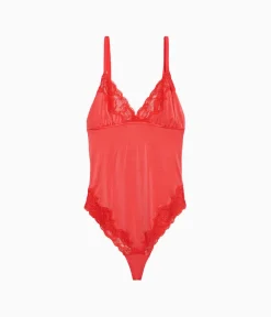 Wacoal Chemises & Bodysuits * Away Copoed Bodyuit Hibiscus