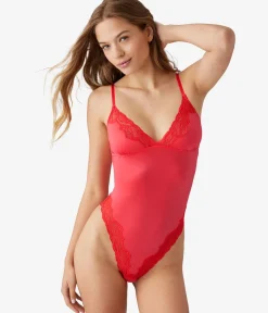 Wacoal Chemises & Bodysuits * Away Copoed Bodyuit Hibiscus