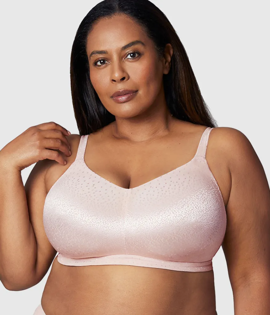 Wacoal Full Figure|Unlined * Back Appeal® H-K Cup Wire Free Bra Rose Dust