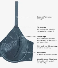 Wacoal Full Figure|Unlined * Back Appeal® Underwire Bra Dark Slate