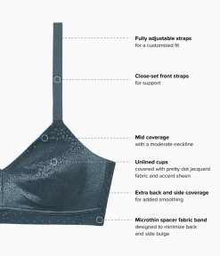 Wacoal Full Figure|Seamless * Back Appeal® Wire Free Bra Dark Slate