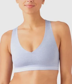 Wacoal Bralettes|Unlined * b.active Racerback port Braette Cosmic Sky Heather