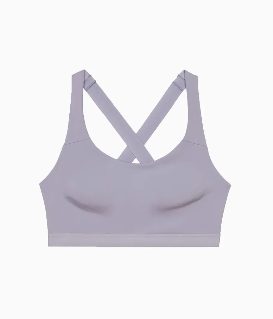 Wacoal Unlined|Wireless * b.active port Crop Lilac Gray