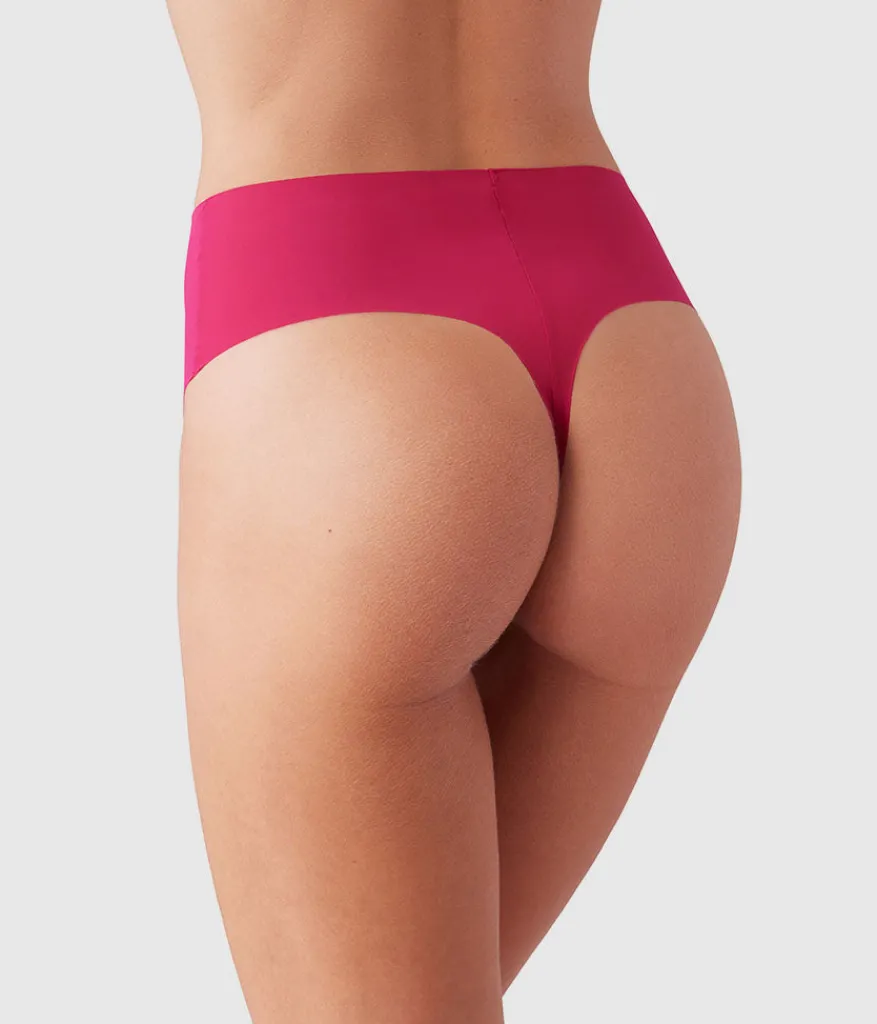 Wacoal Thong * b.bare Hi-Wait Thong Cerise
