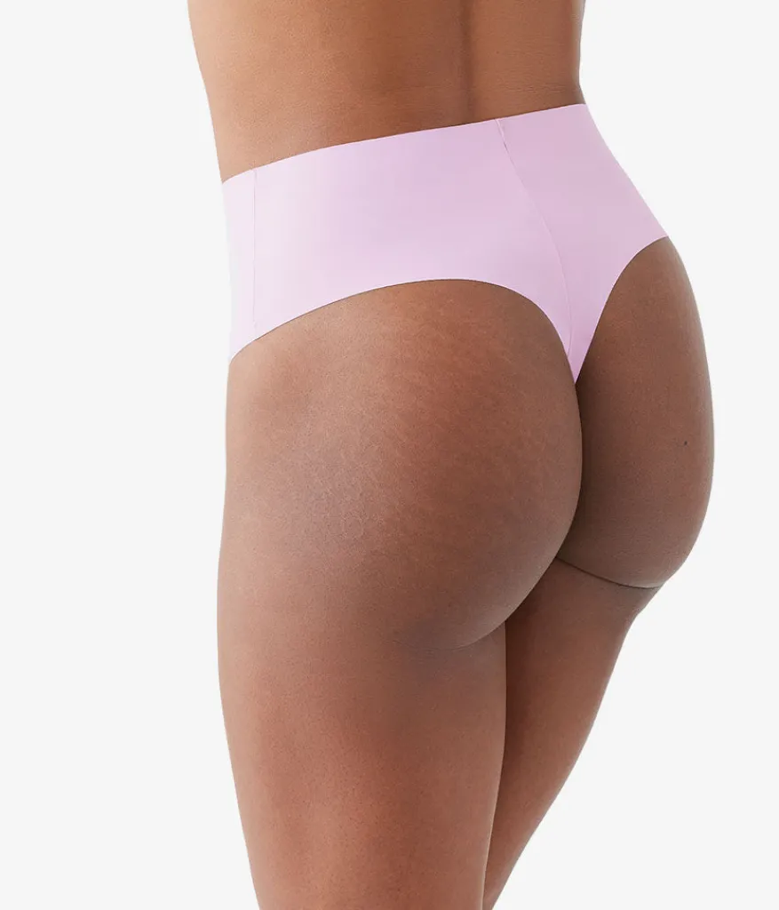 Wacoal Thong * b.bare Hi-Wait Thong Dawn Pink