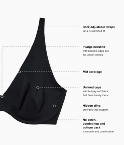 Wacoal Unlined|Seamless * Better Than Braless™ Underwire Bra Black