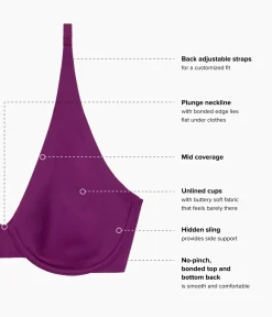 Wacoal Unlined|Seamless * Better Than Braless™ Underwire Bra Dark Purple