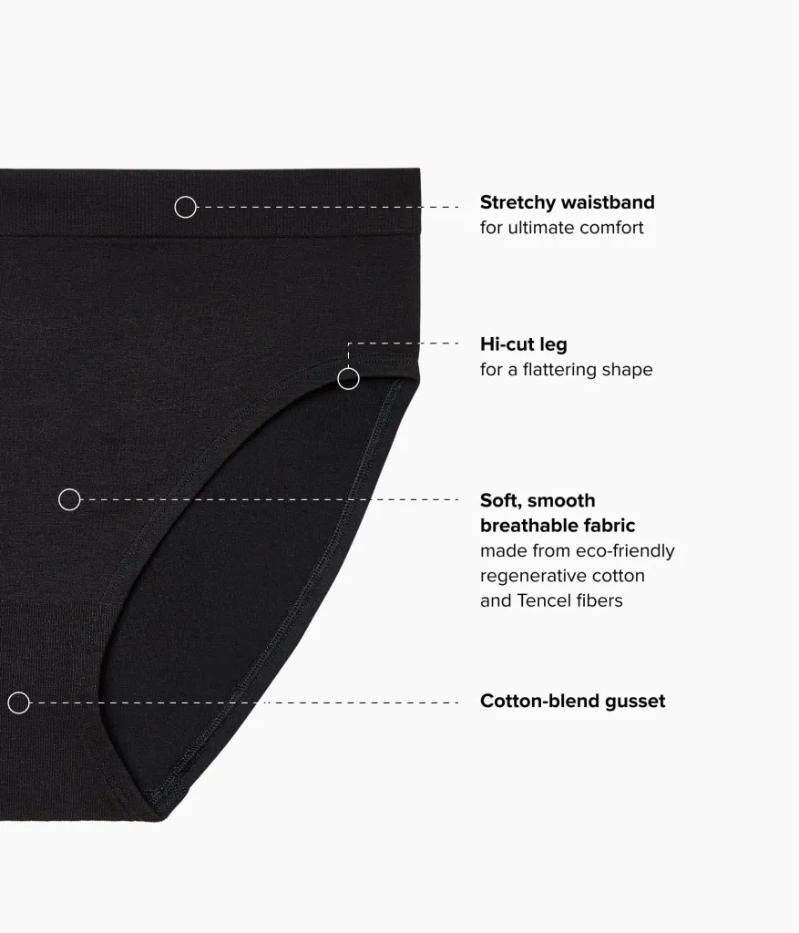 Wacoal Hi-Cut|Seamless * B-ooth® Natura Hi-Cut Black