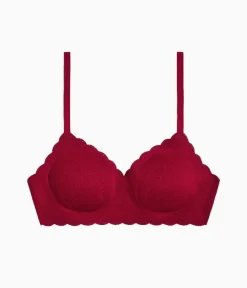 Wacoal Lace|Wireless * b.wow'd ace Wire Free Bra Biking Red