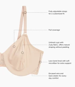 Wacoal Unlined|Seamless * Comfort Within Reach Underwire Bra Sand