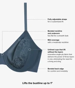 Wacoal Unlined|Seamless * Confidence Boost™ Underwire Bra Dark Slate