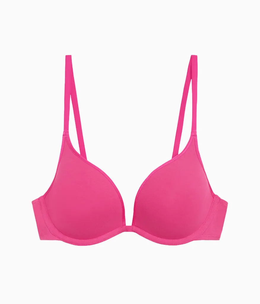 Wacoal Racerback/Convertible|T-Shirt * Cotton To A Tee Plunge T-Shirt Bra Raspberry Sorbet