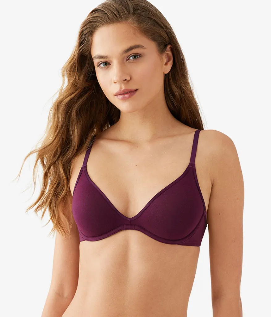 Wacoal Unlined * Cotton To A Tee Scoop Underwire Bra Potent Purple