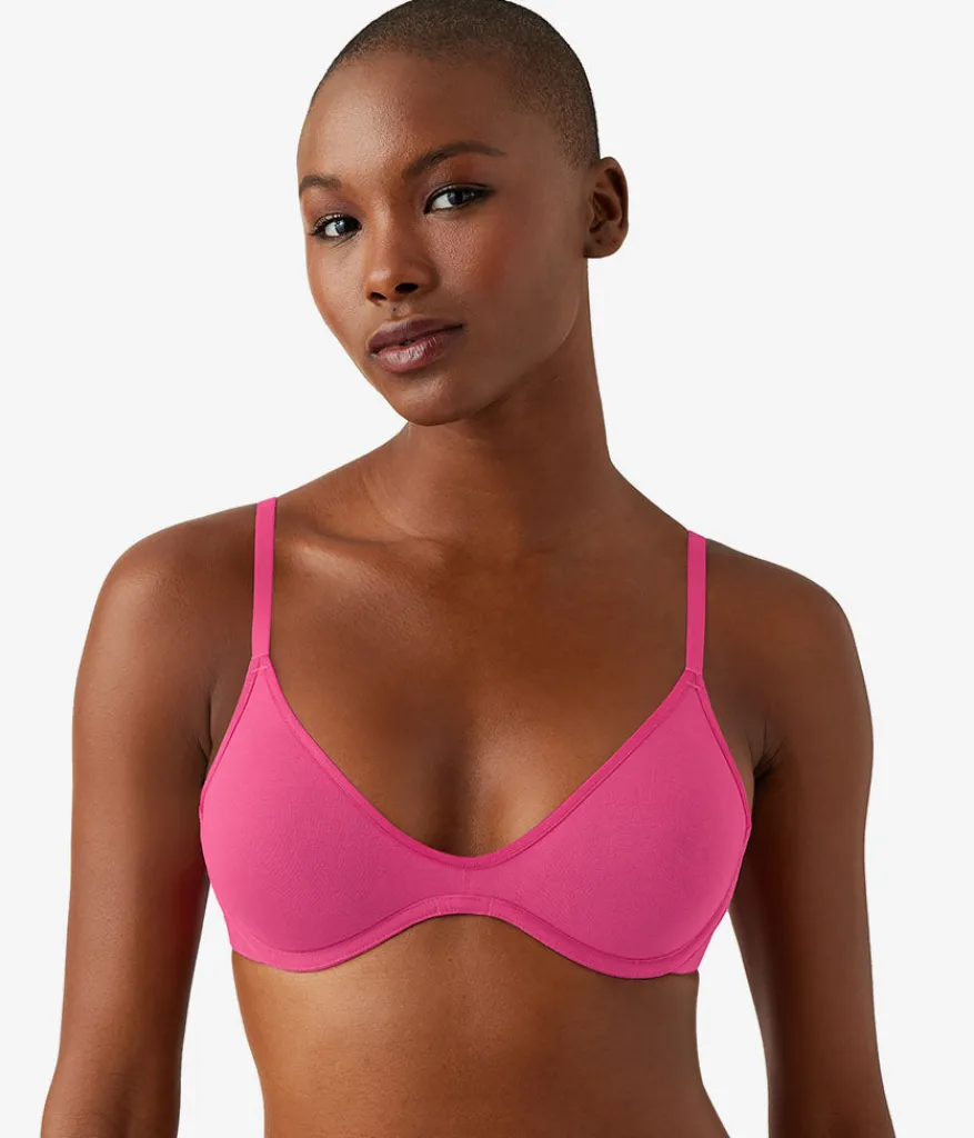 Wacoal Unlined * Cotton To A Tee Scoop Underwire Bra Raspberry Sorbet