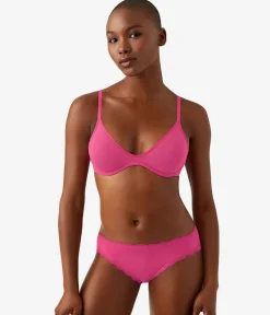 Wacoal Unlined * Cotton To A Tee Scoop Underwire Bra Raspberry Sorbet