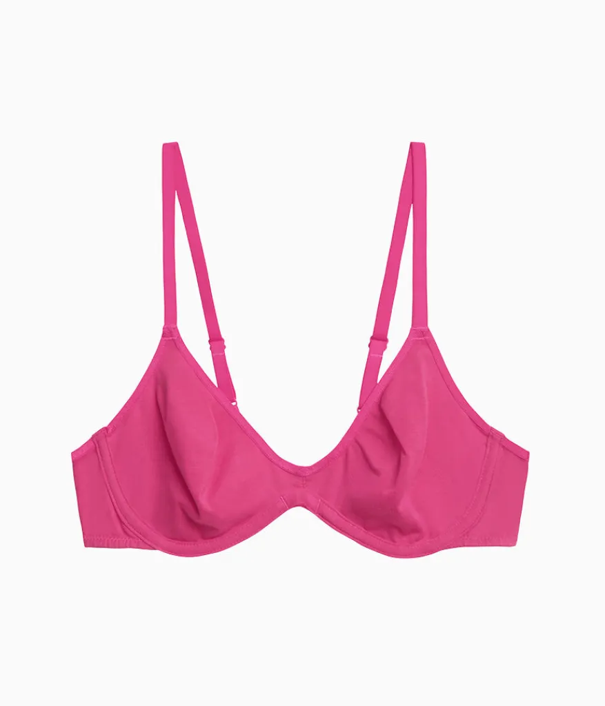 Wacoal Unlined * Cotton To A Tee Scoop Underwire Bra Raspberry Sorbet