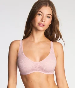 Wacoal Unlined|Lace * Effortey ace Underwire Bra Blush Pink