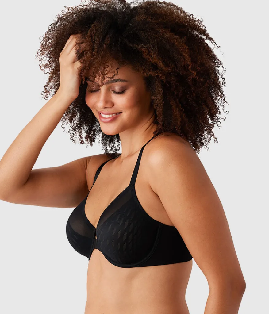 Wacoal Full Figure|Unlined * Elevated Allure Front Close Underwire Bra Black