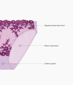 Wacoal Panties|Bikini * Ebrace ace® Bikini Lavender Sage/Dark Purple