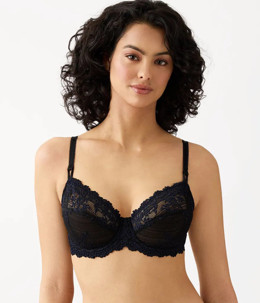 Wacoal Unlined|Lace * Embrace Lace® Underwire Bra Black/Night Sky