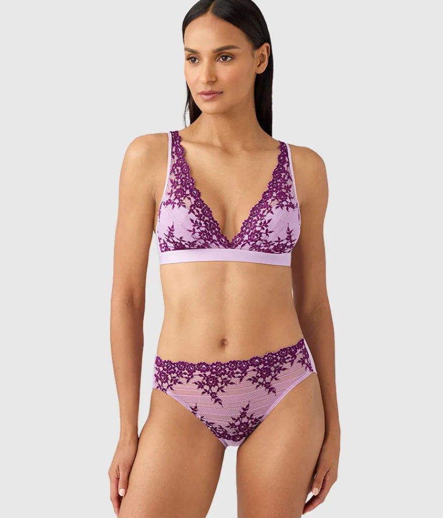 Wacoal Bralettes|Unlined * Embrace Lace® Wire Free Bralette Lavender Sage/Dark Purple