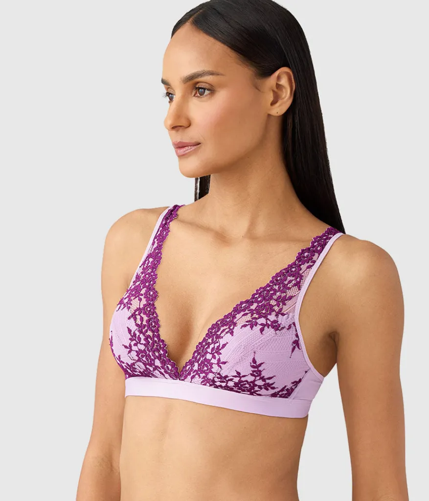 Wacoal Bralettes|Unlined * Embrace Lace® Wire Free Bralette Lavender Sage/Dark Purple
