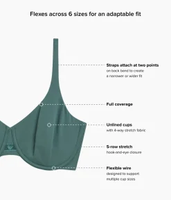 Wacoal Unlined|Racerback/Convertible * Ever Fexing™ Underwire Bra Silver Pine