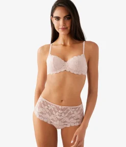 Wacoal Lace|Underwire * Feeling Famous Balconette Contour Bra Rose Smoke/White