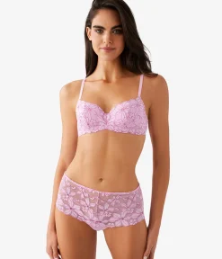 Wacoal Lace|Underwire * Feeling Famous Balconette Contour Bra Pink Lavender/Very Berry