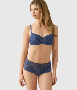 Wacoal Lace|Underwire * Feeling Famous Balconette Contour Bra Crown Blue/ Blue Glow