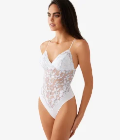 Wacoal Unlined|Chemises & Bodysuits * Feeing Faou Bodyuit White/Frozen Fjord