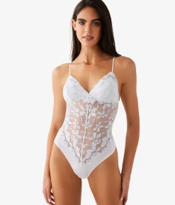 Wacoal Unlined|Chemises & Bodysuits * Feeing Faou Bodyuit White/Frozen Fjord