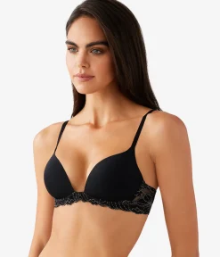 Wacoal T-Shirt|Lace * Feeling Famous Wire Free Push Up Bra Night/Angel Wing