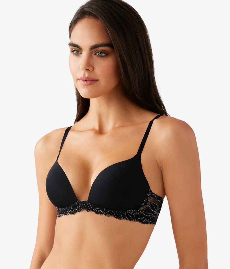 Wacoal T-Shirt|Lace * Feeling Famous Wire Free Push Up Bra Night/Angel Wing