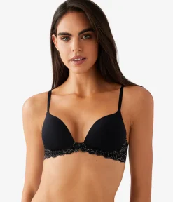 Wacoal T-Shirt|Lace * Feeling Famous Wire Free Push Up Bra Night/Angel Wing