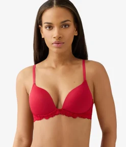 Wacoal Push Up|Wireless * Feeling Famous Wire Free Push Up Bra Chili Pepper/Biking Red