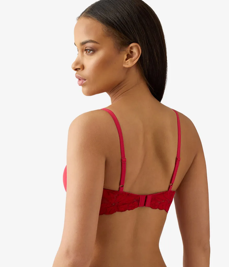 Wacoal Push Up|Wireless * Feeling Famous Wire Free Push Up Bra Chili Pepper/Biking Red