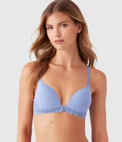 Wacoal Lace|T-Shirt * Feeling Famous Wire Free Push Up Bra Country Blue/Bright White