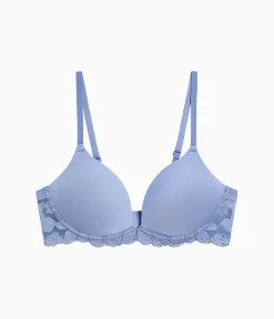 Wacoal Lace|T-Shirt * Feeling Famous Wire Free Push Up Bra Country Blue/Bright White
