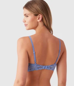 Wacoal Lace|T-Shirt * Feeling Famous Wire Free Push Up Bra Country Blue/Bright White