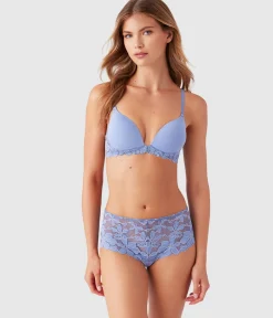Wacoal Lace|T-Shirt * Feeling Famous Wire Free Push Up Bra Country Blue/Bright White