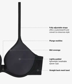 Wacoal Seamless|Underwire * Full Transparency Plunge T-Shirt Bra Night