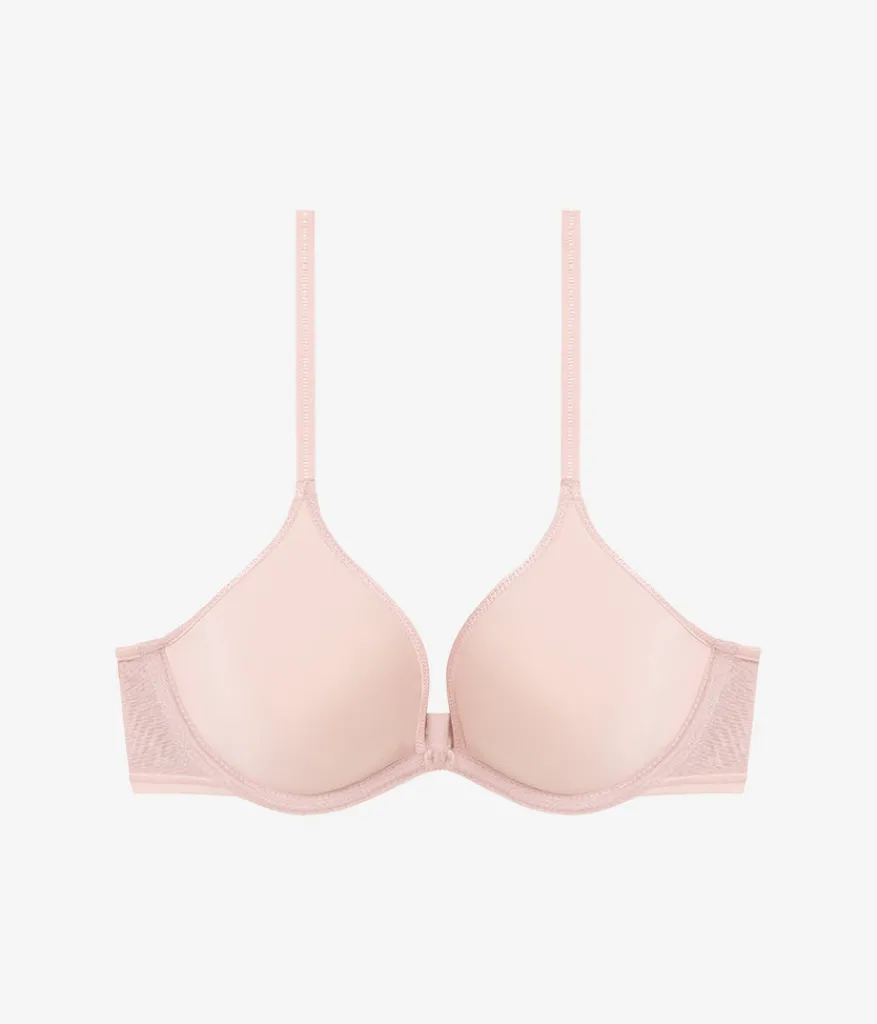Wacoal Seamless|Underwire * Full Transparency Plunge T-shirt Bra Rose Smoke