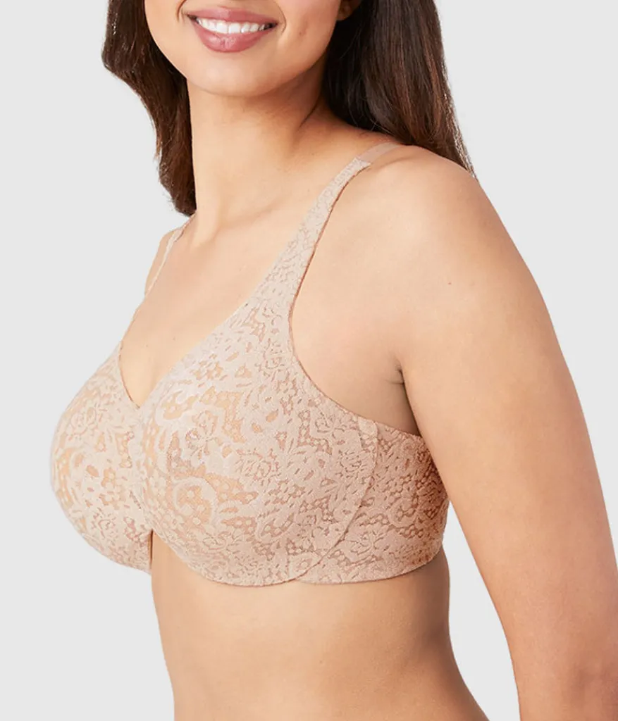 Wacoal Full Figure|Unlined * Halo Lace Full Figure Underwire Bra Toast