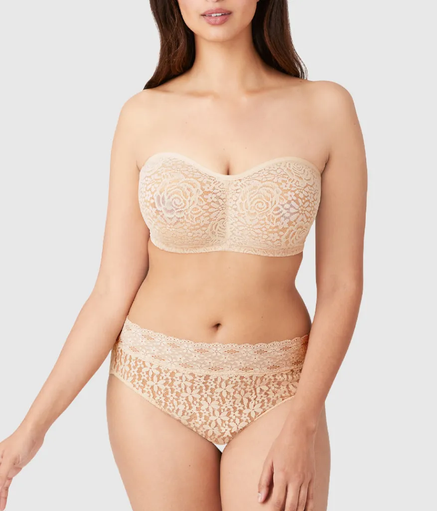 Wacoal Bras|Strapless * Halo Lace Strapless Underwire Bra Sand