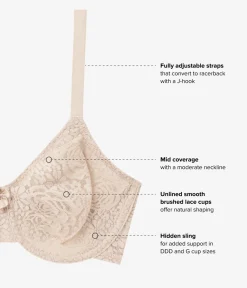 Wacoal Unlined|Bras * Halo Lace Underwire Bra Sand