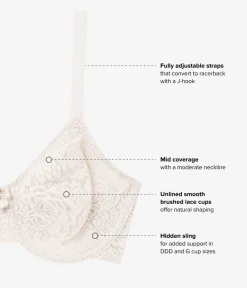 Wacoal Unlined|Bras * Halo Lace Underwire Bra Ivory