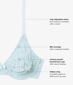 Wacoal Unlined|Bras * Halo Lace Underwire Bra Soft Sky