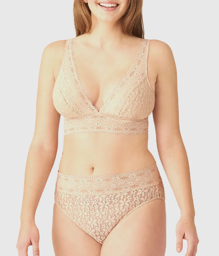 Wacoal Unlined|Bras * Halo Lace Wire Free Bralette Sand
