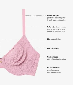 Wacoal Unlined|Bras * High Bar™ Plunge Underwire Bra Lilas